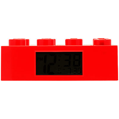 LEGO Brick Alarm Clock, Red LEGO Brick Alarm Clock, Red